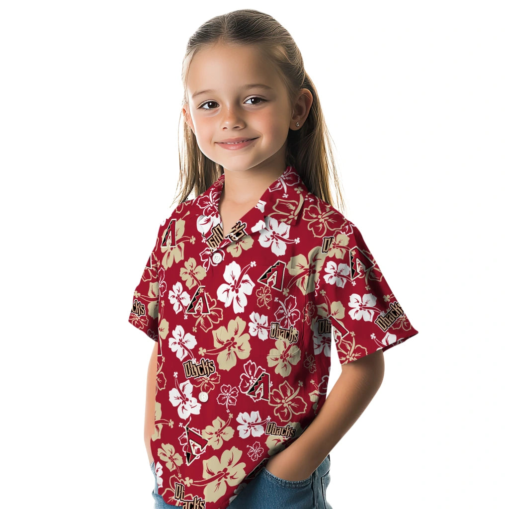 Arizona Diamondbacks Hawaiian Shirt - Hibiscus Flower Design | Hula Hawaiian Shirts