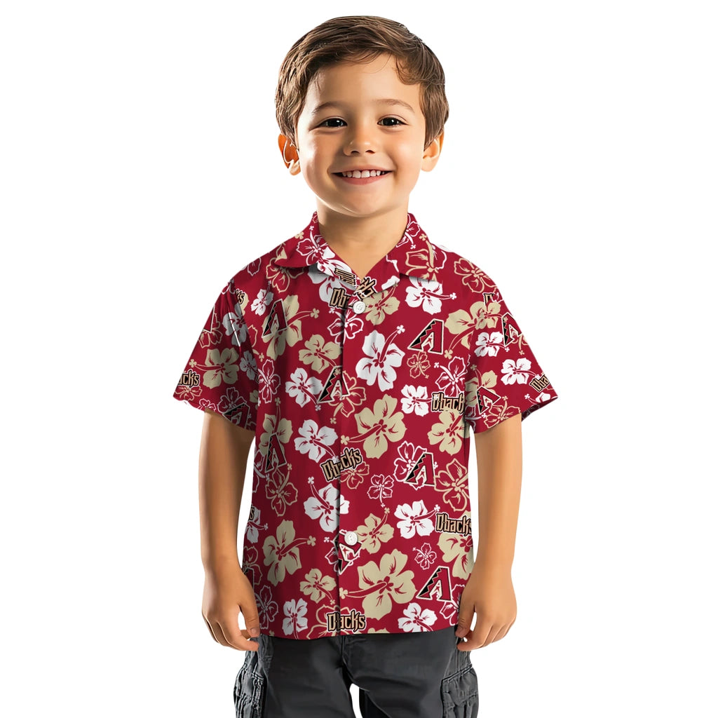 Arizona Diamondbacks Hawaiian Shirt - Hibiscus Flower Design | Hula Hawaiian Shirts