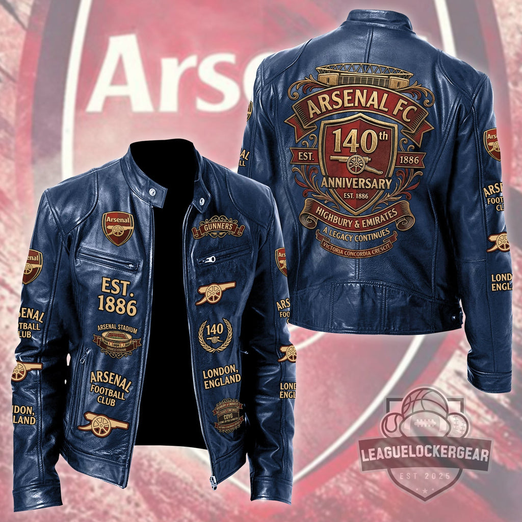 Arsenal FC 140th Anniversary Leather Jacket - LeagueLockerGear