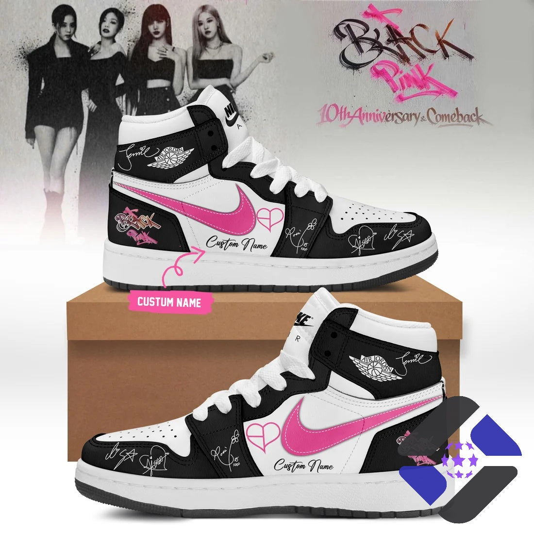 BLACKPINK 10th Anniversary Comeback Custom Name JD1 Shoes