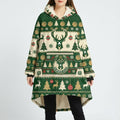 Milwaukee Bucks NBA Sherpa Hoodie Blanket – “Fear The Deer” Majestic Christmas Pattern Wearable Blanket - LeagueLockerGear