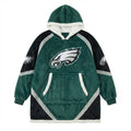 Philadelphia Eagles NFL Sherpa Hoodie Blanket – “Fly Eagles Fly” Ultimate Cozy Fleece Loungewear - LeagueLockerGear