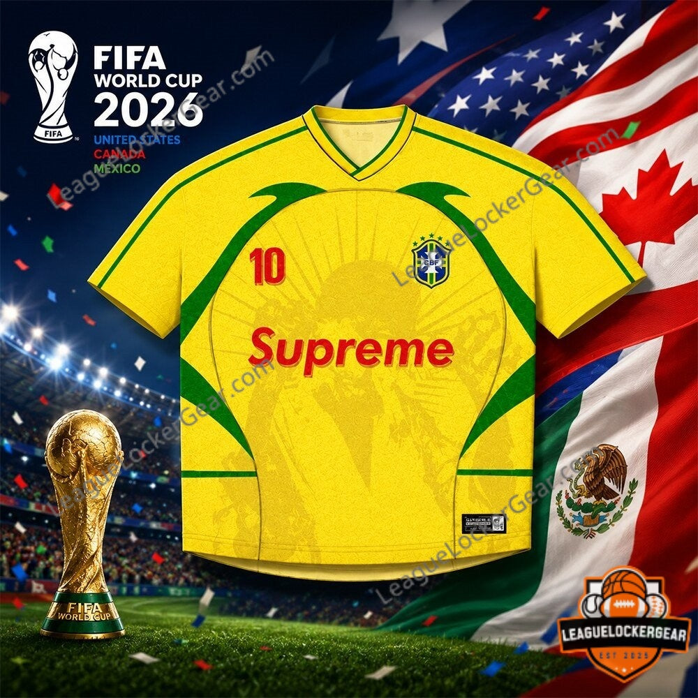 Brazil x Supreme FIFA World Cup 2026 Soccer Jersey - LeagueLockerGear