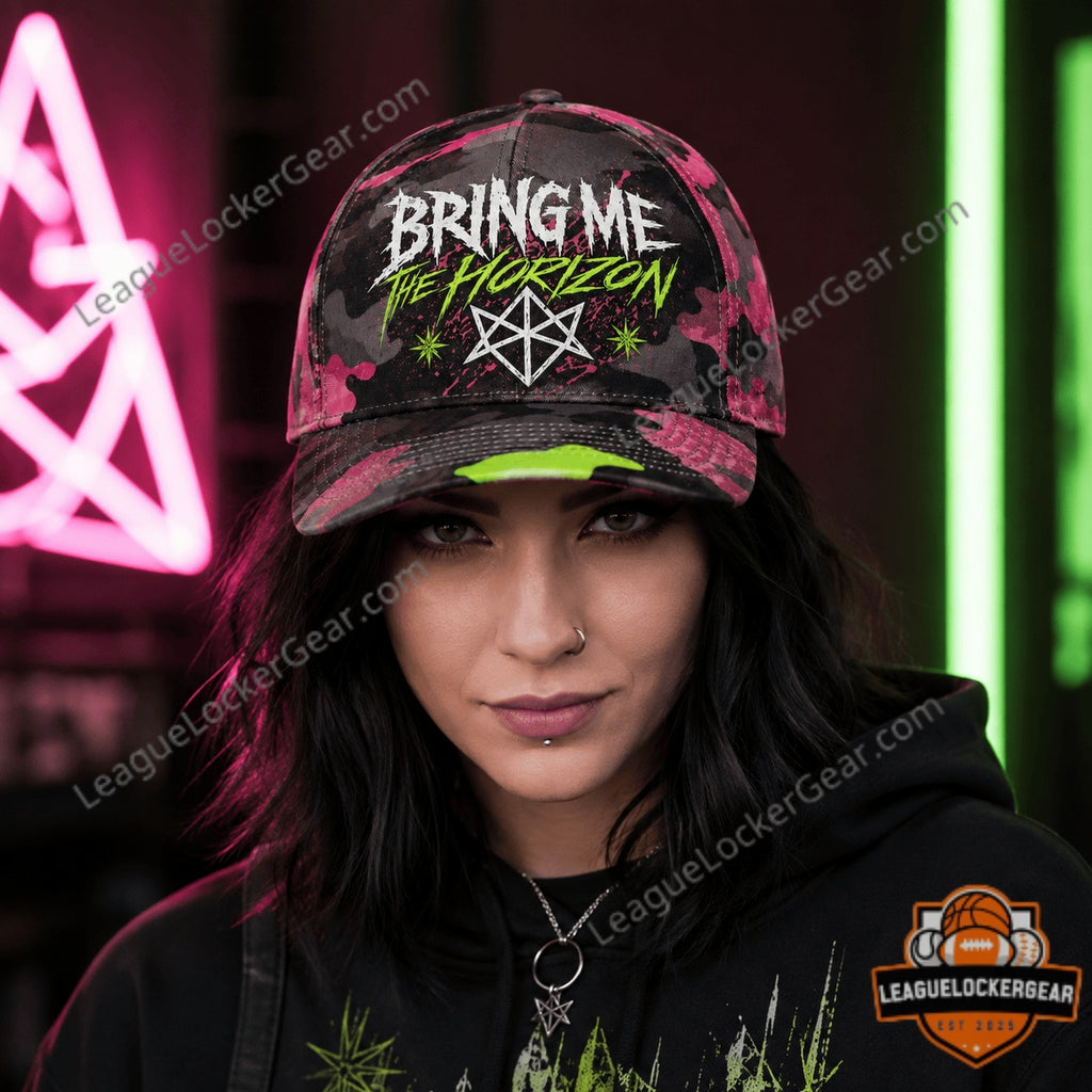 Bring Me The Horizon Neon Chaos Camo Cap