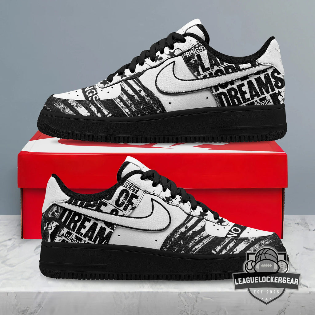 Bruce Springsteen American Dream Tour Custom Air Force Shoes - LeagueLockerGear