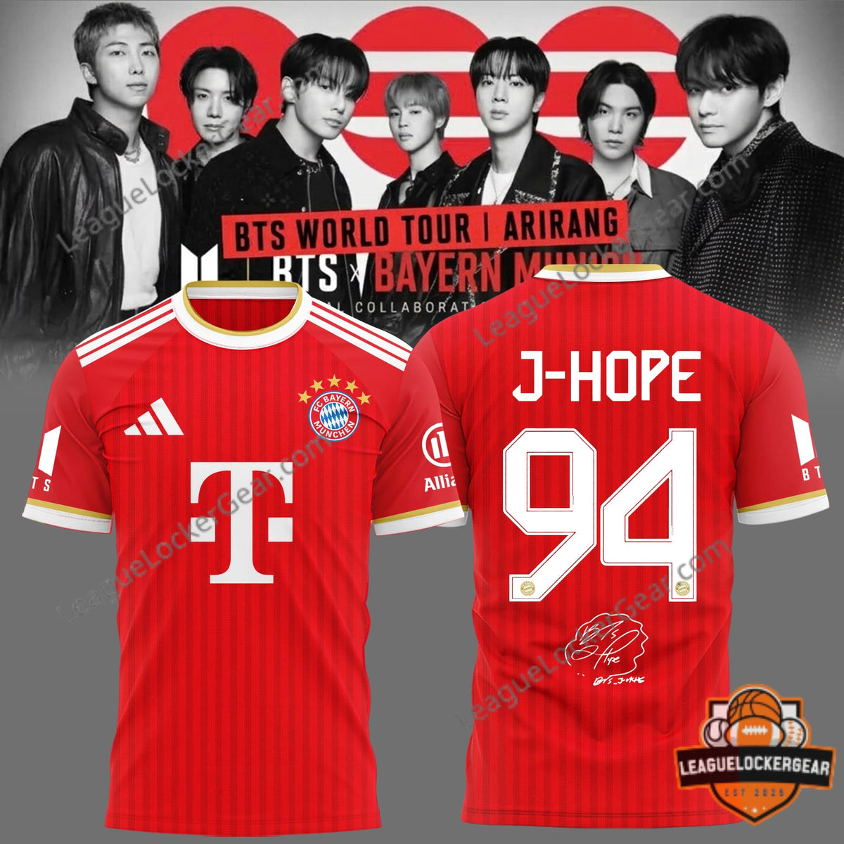 BTS FC Bayern Munich J-Hope World Tour Arirang Collaboration Jersey - LeagueLockerGear