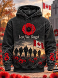 Canadian Remembrance Day Lest We Forget Poppy Soldiers Hoodie
