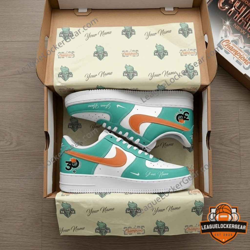 NY Liberty 2026 WNBA Commissioner Cup Champions AF1 Sneakers - LeagueLockerGear
