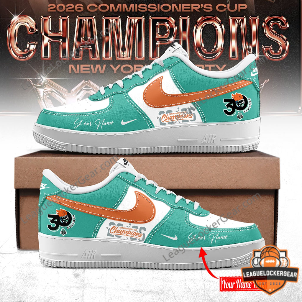 NY Liberty 2026 WNBA Commissioner Cup Champions AF1 Sneakers - LeagueLockerGear