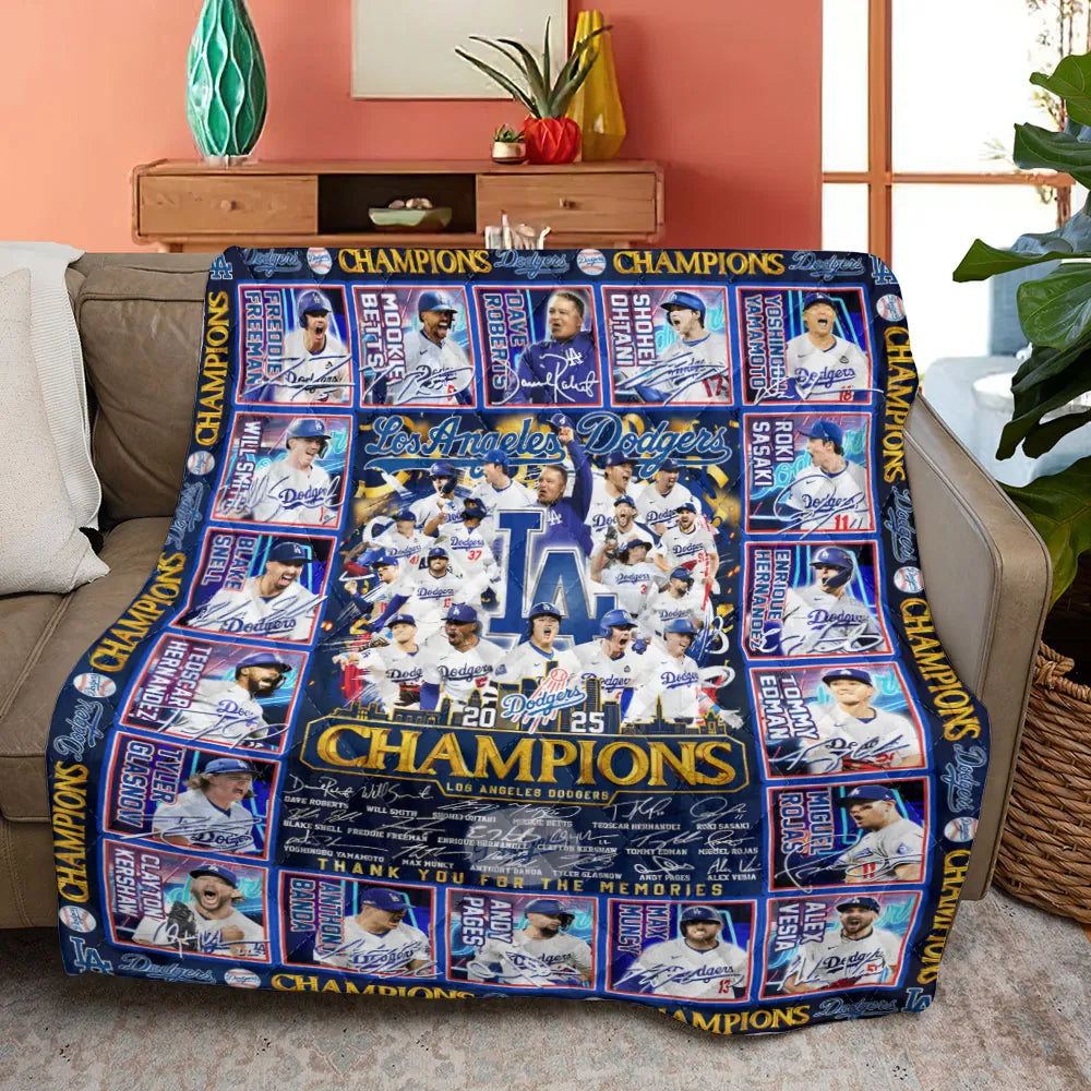 Los Angeles Dodgers World Series 2025 Quilt Blanket | Buy for only at THK BUY