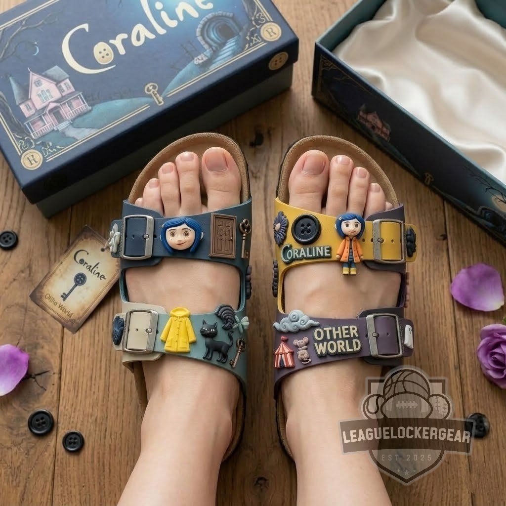 Coraline Other World Custom Sandals With Charms - LeagueLockerGear