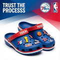 Philadelphia 76ers NBA Crocs Clogs – “Trust The Process” Revolutionary Clog Edition - LeagueLockerGear