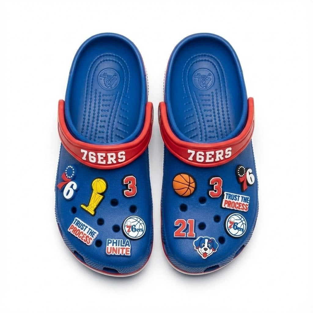 Philadelphia 76ers NBA Crocs Clogs – “Trust The Process” Revolutionary Clog Edition - LeagueLockerGear