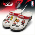 Portland Trail Blazers NBA Crocs Clogs – “Rip City” White Red Aggressive Fan Footwear - LeagueLockerGear
