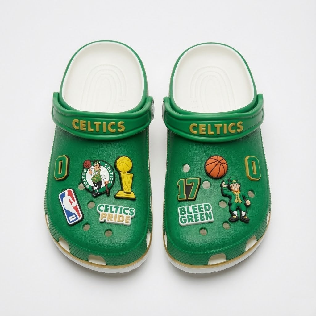 Boston Celtics NBA Crocs Clogs – “Bleed Green” Lucky Leprechaun Unrivaled Fan Footwear - LeagueLockerGear