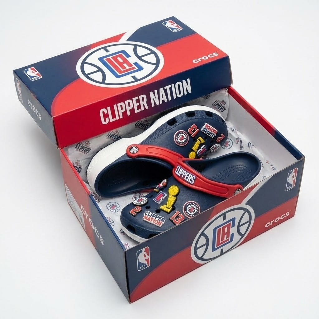 LA Clippers NBA Crocs Clogs – “Clipper Nation” Tenacious Sport Slides - LeagueLockerGear