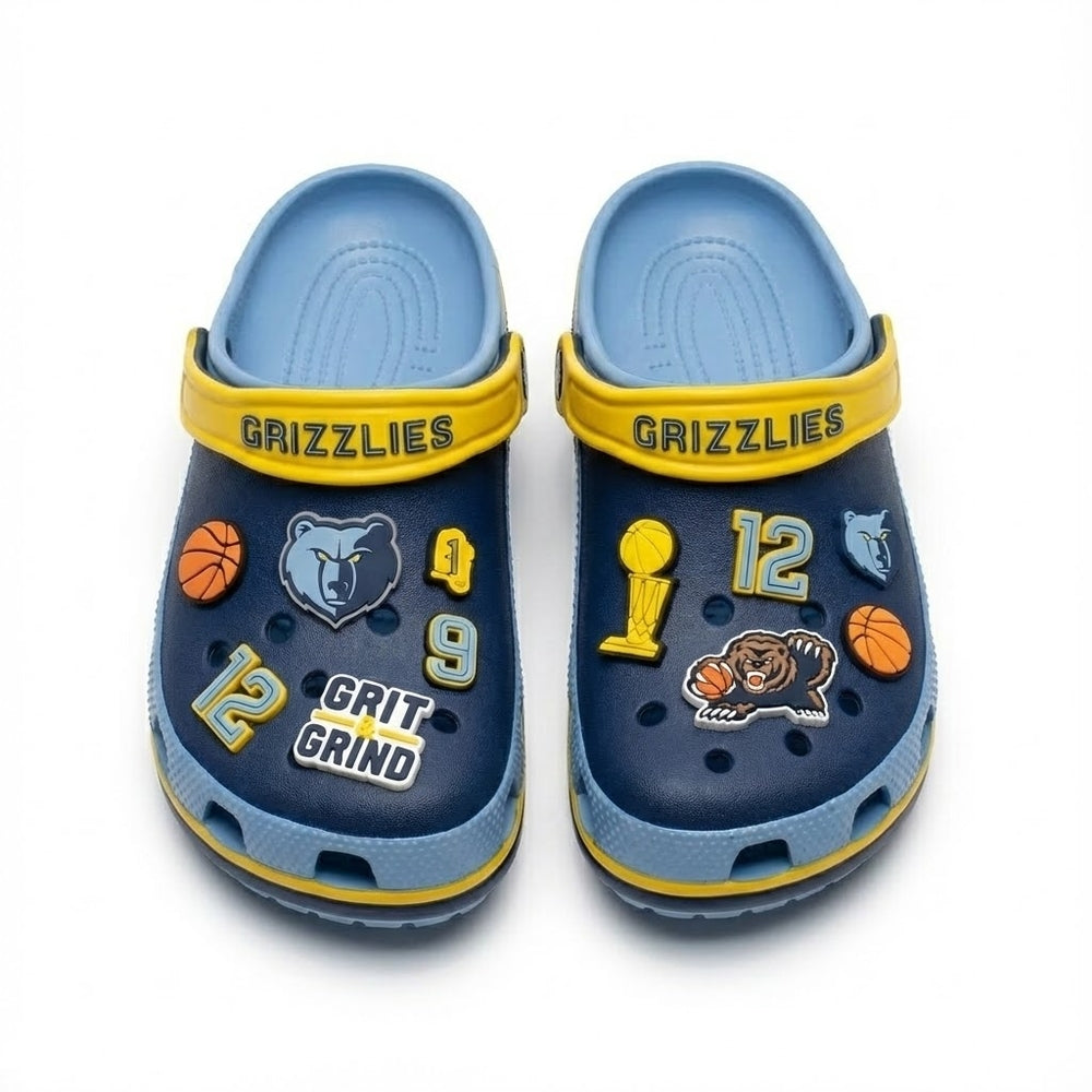 Memphis Grizzlies NBA Crocs Clogs – “Grit And Grind” Fierce Jibbitz Kit - LeagueLockerGear