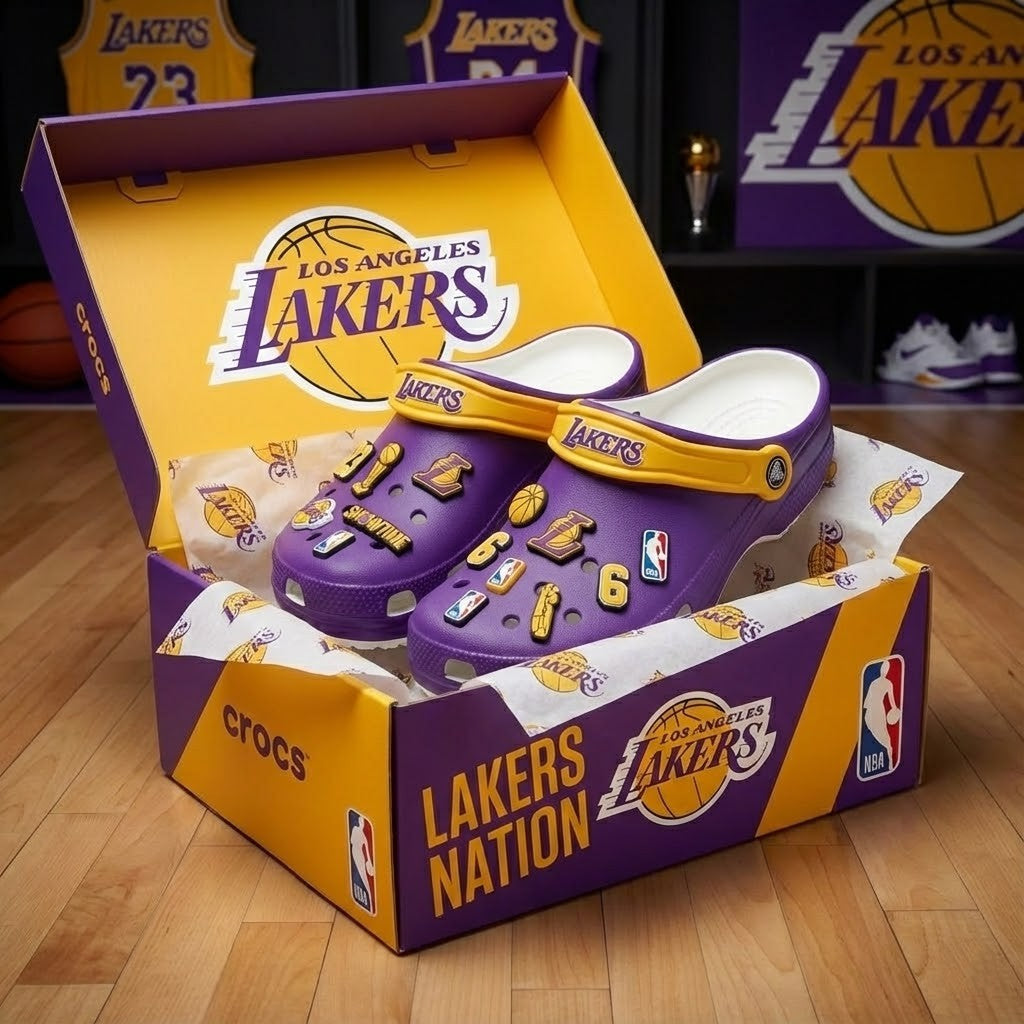 LA Lakers NBA Crocs Clogs – “Showtime” Purple Gold Championship Fan Gear - LeagueLockerGear