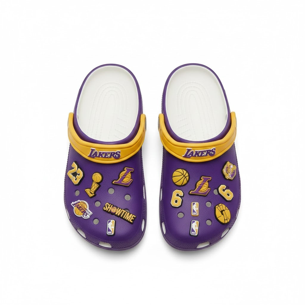 LA Lakers NBA Crocs Clogs – “Showtime” Purple Gold Championship Fan Gear - LeagueLockerGear