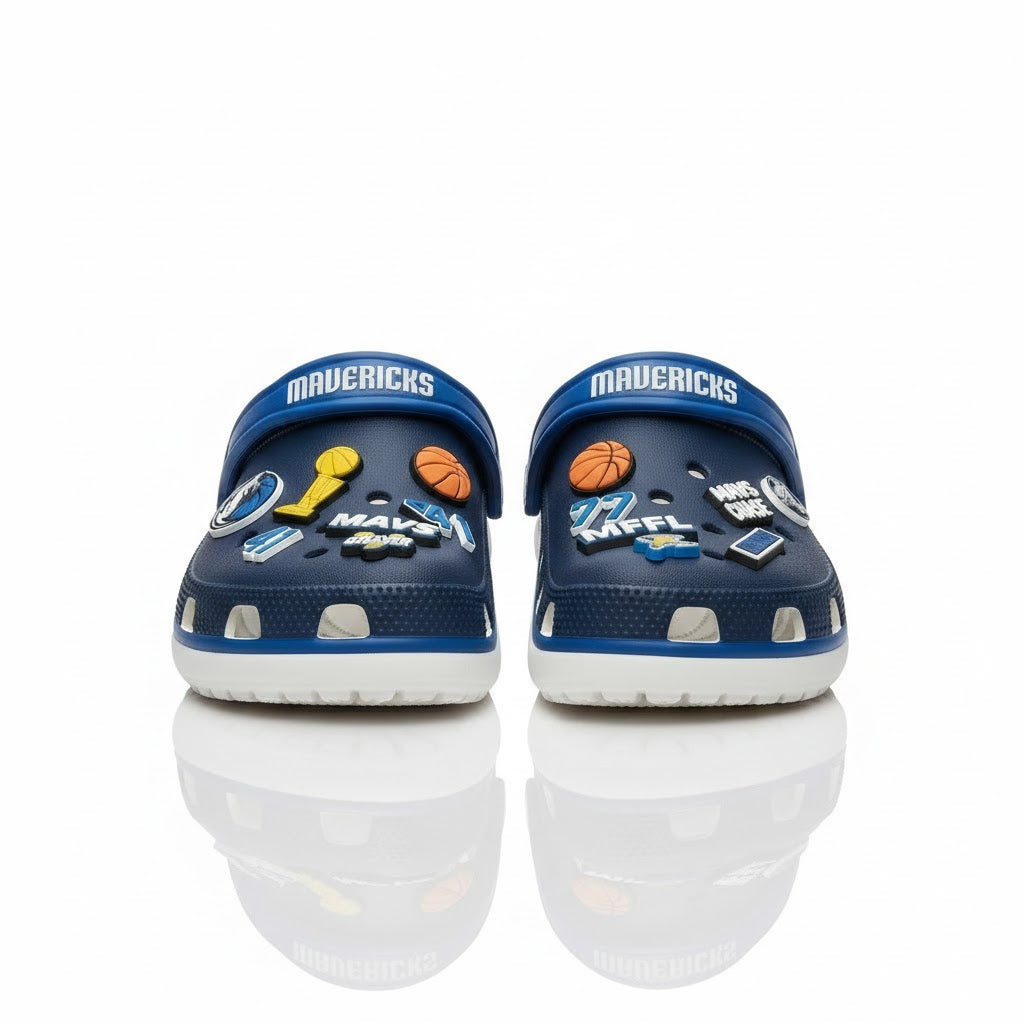 Dallas Mavericks NBA Crocs Clogs – “Mavs Forever” Navy Blue Unstoppable Fan Footwear - LeagueLockerGear