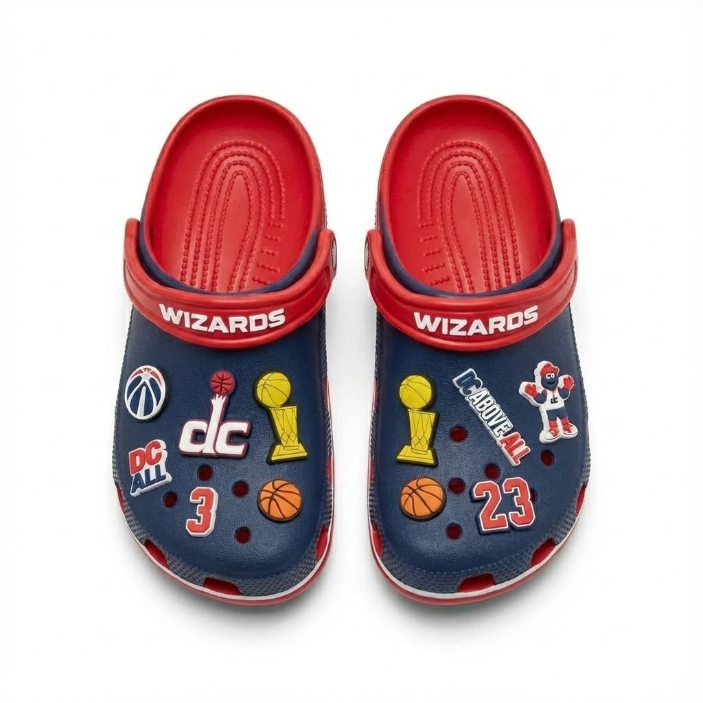 Washington Wizards NBA Crocs Clogs – “DC Above All” Magical Capital Fan Footwear - LeagueLockerGear