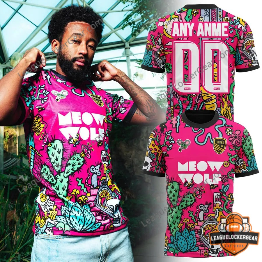 Custom New Mexico United Meow Wolf Football Jersey