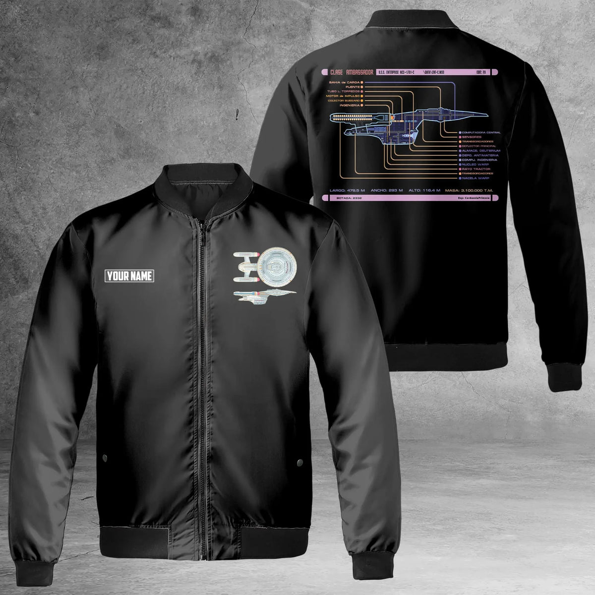 Personalized Star Trek Ambassador Class USS Enterprise NCC-1701-C Bomber Jacket | Buy for only at THK BUY