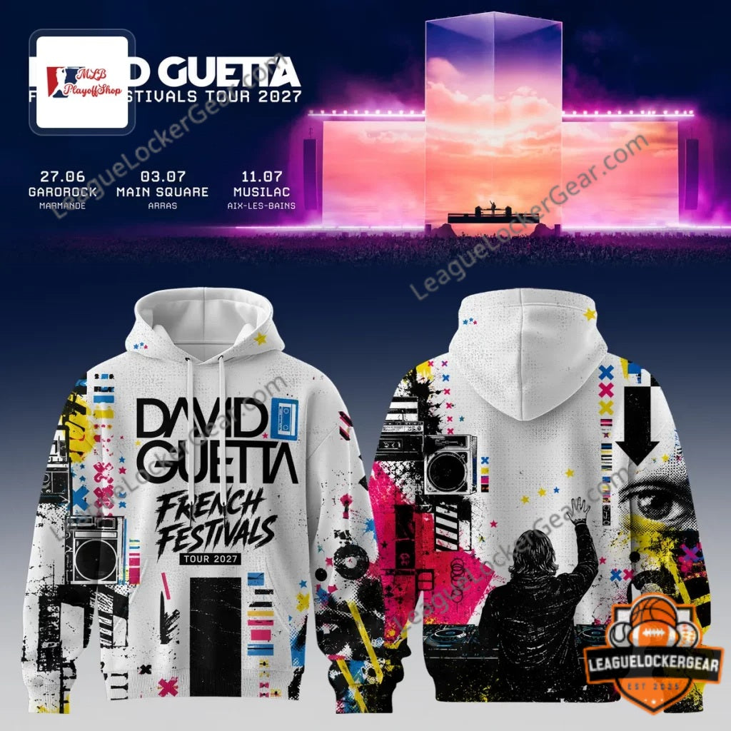 David Guetta French Festivals Tour 2027 Hoodie - LeagueLockerGear