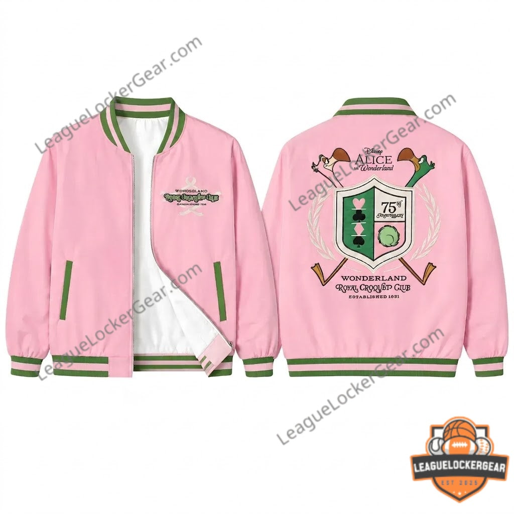 Disney Alice in Wonderland 75th Anniversary Royal Croquet Club Varsity Jacket
