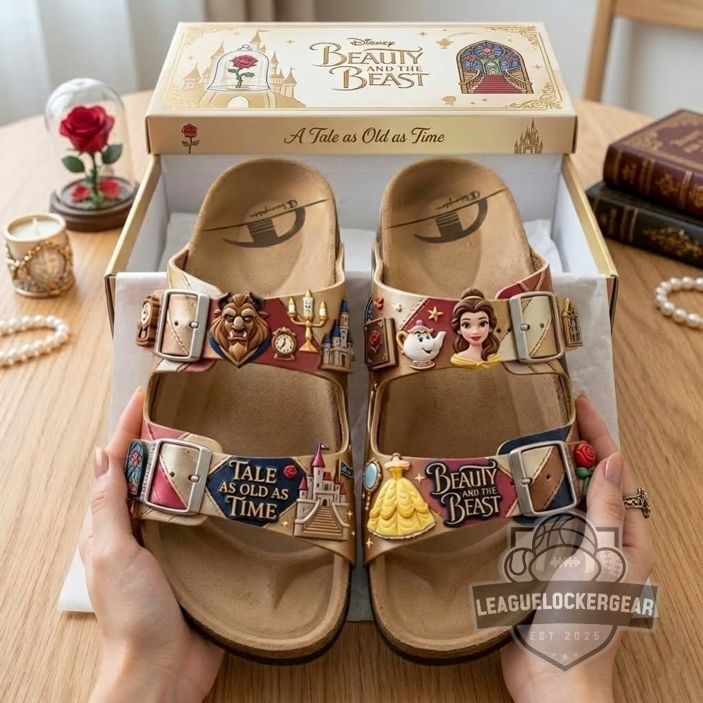 Disney Beauty and the Beast Sandals With Charms - LeagueLockerGear