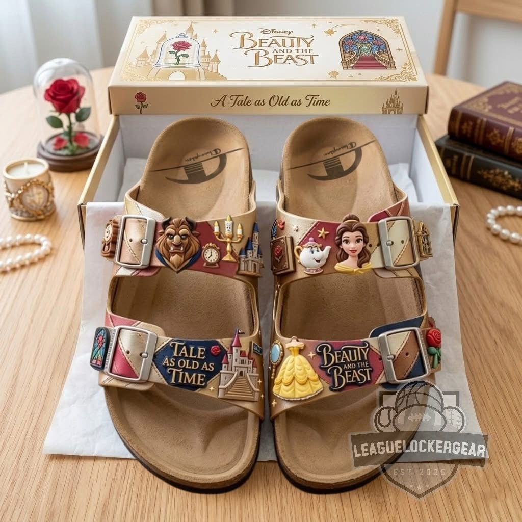 Disney Beauty and the Beast Sandals With Charms - LeagueLockerGear