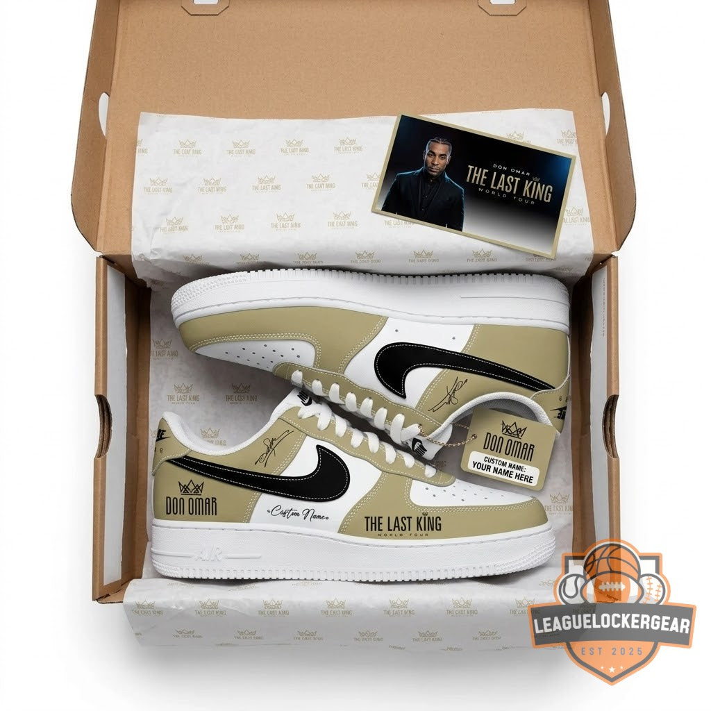 Don Omar The Last King World Tour Custom Nike Air Force 1 Sneakers - LeagueLockerGear