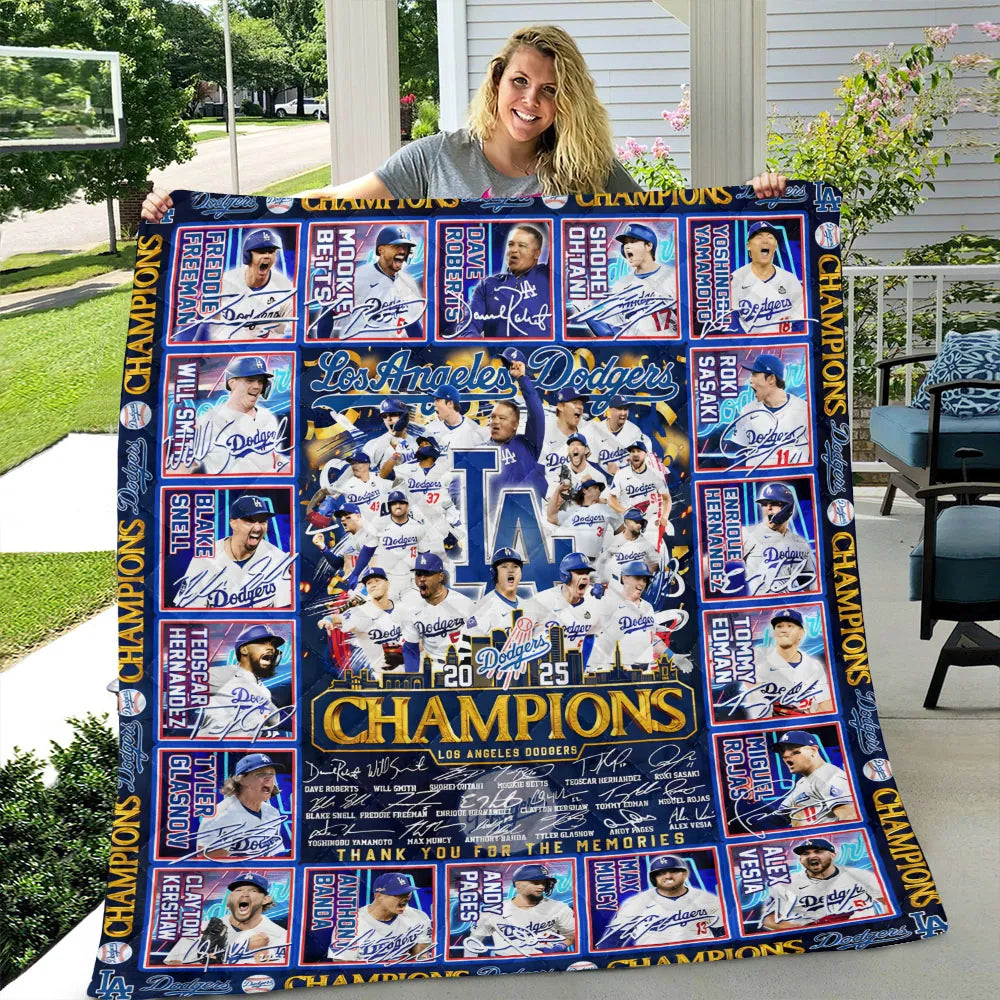 Los Angeles Dodgers World Series 2025 Quilt Blanket | Buy for only at THK BUY