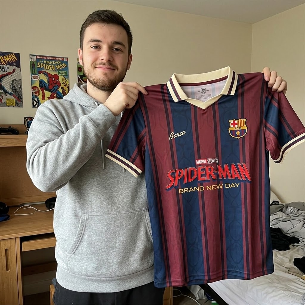 FC Barcelona Spider-Man Brand New Day Soccer Jersey - LeagueLockerGear