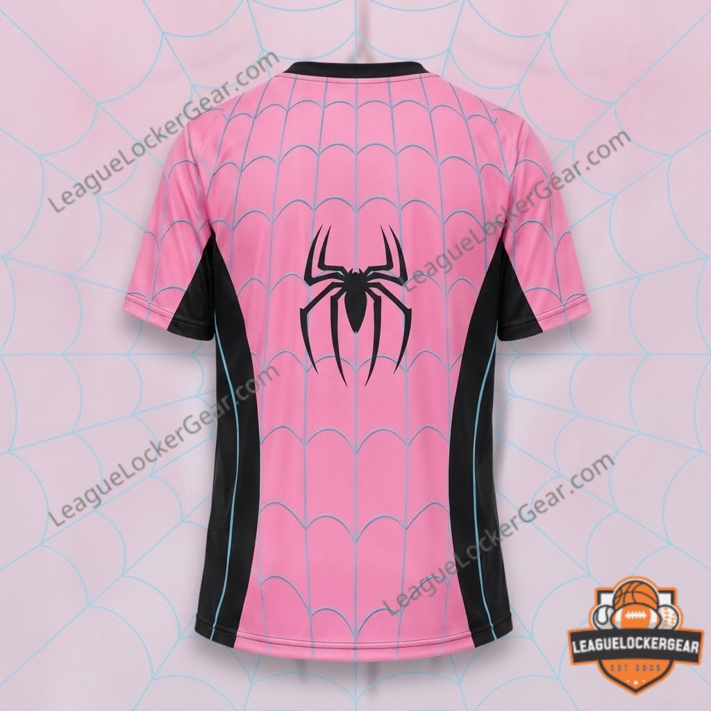 FC Barcelona Spider-Man Gwen Pink Edition Football Jersey - LeagueLockerGear