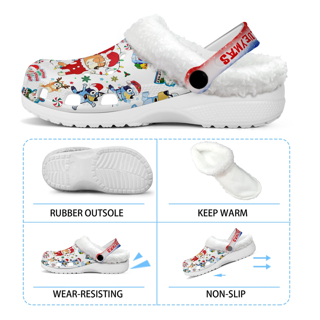 Bluey x Christmas Fleece Crocs Crocband Clogs Shoes | Buy for only at THK BUY