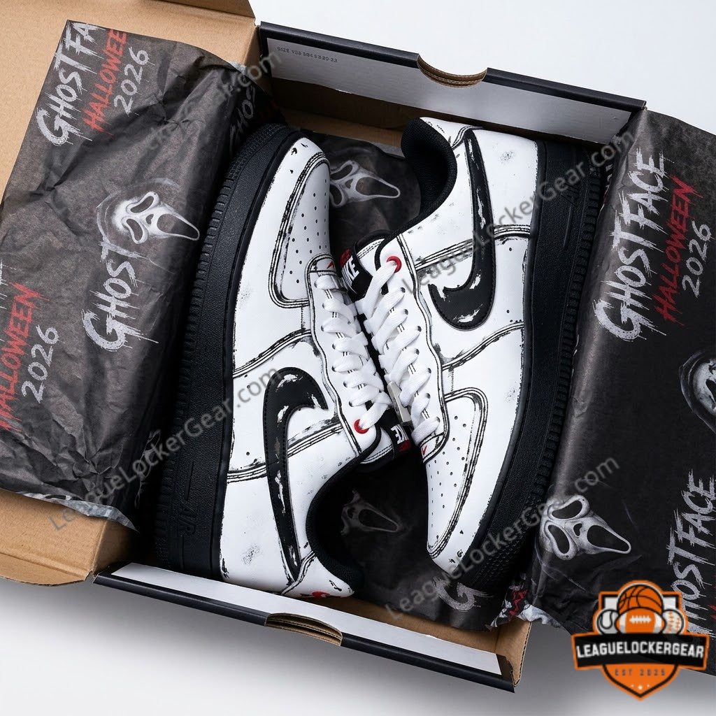 Ghostface Halloween 2026 Nike Air Force 1 Sneakers - LeagueLockerGear