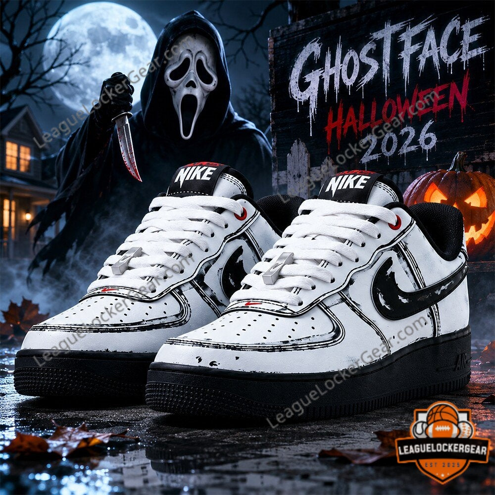 Ghostface Halloween 2026 Nike Air Force 1 Sneakers - LeagueLockerGear