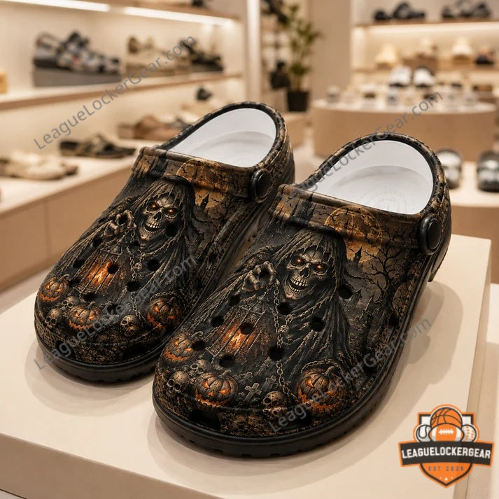 Grim Reaper Dark Harvest Halloween Crocs Clogs