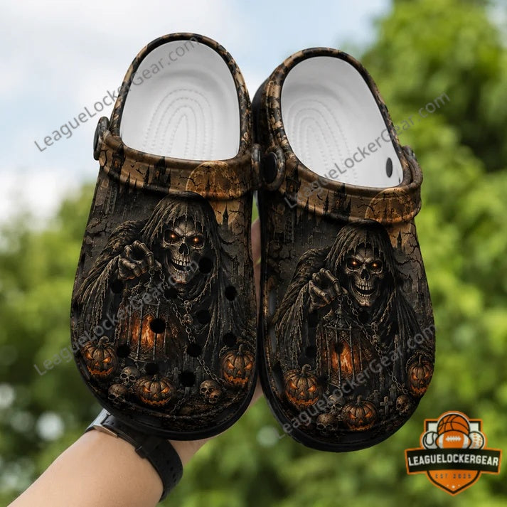 Grim Reaper Dark Harvest Halloween Crocs Clogs