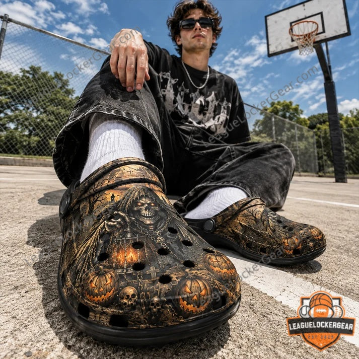 Grim Reaper Dark Harvest Halloween Crocs Clogs