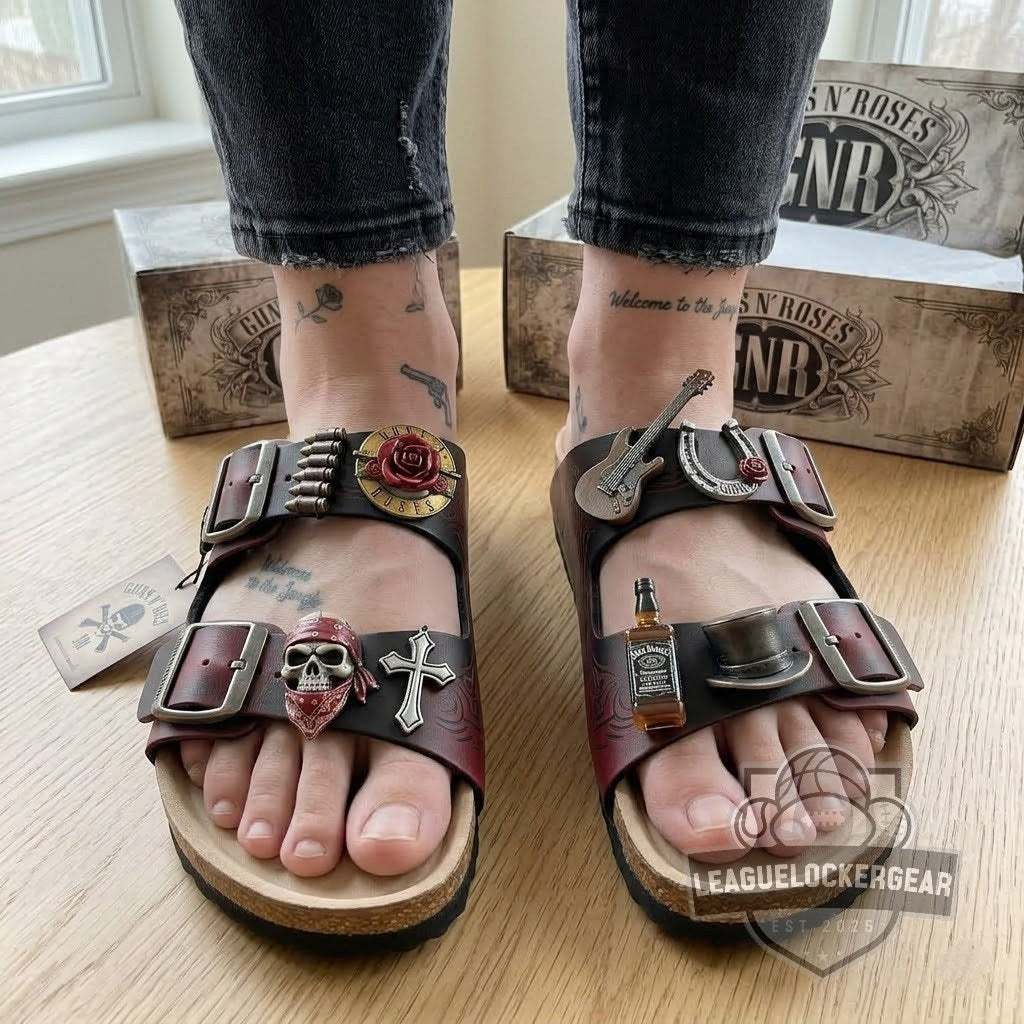 Guns N' Roses Custom Ornaments Slide Sandals - LeagueLockerGear