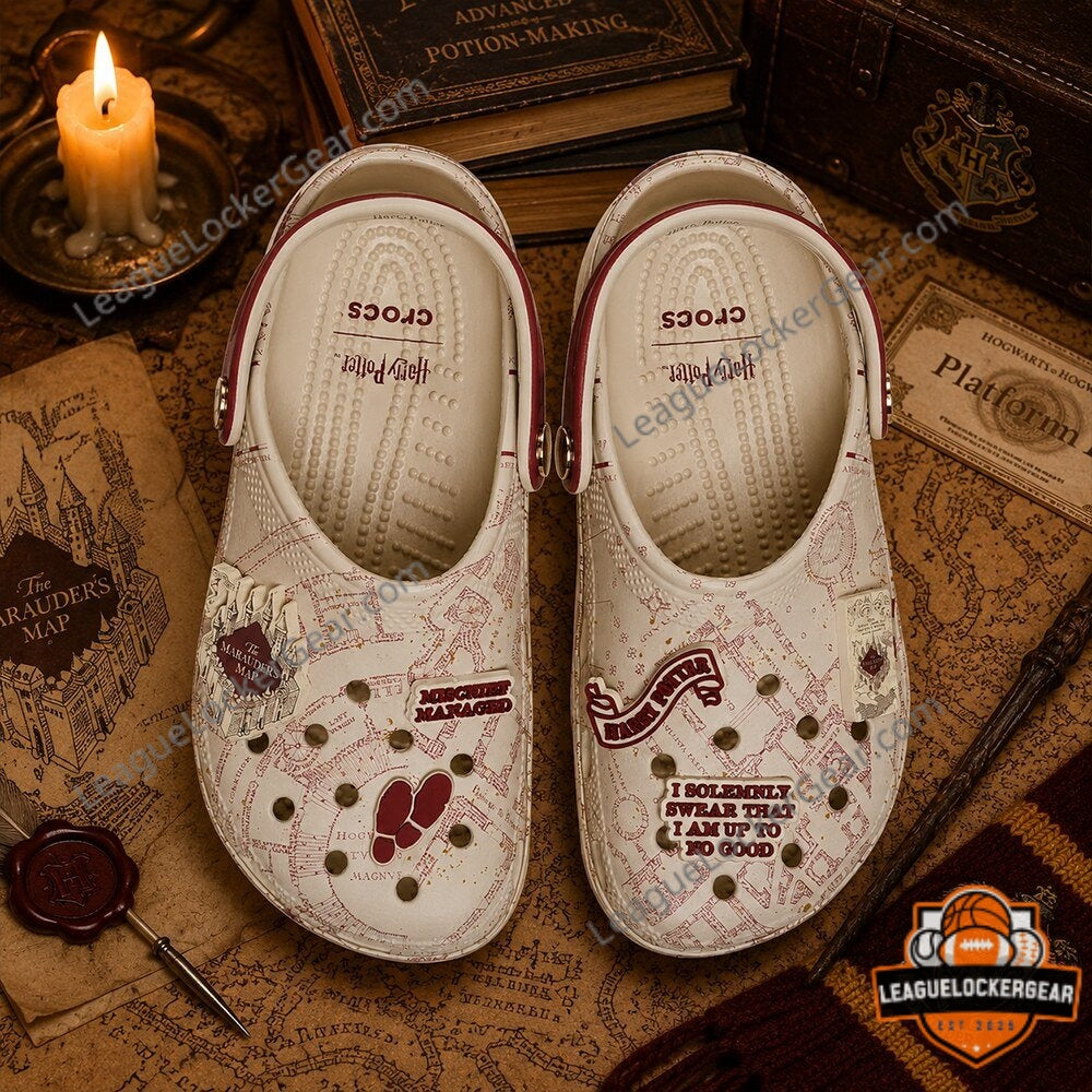 Harry Potter The Marauder's Map Crocs Clogs - LeagueLockerGear