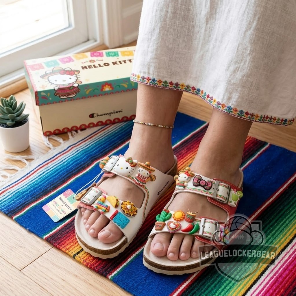 Hello Kitty Cinco De Mayo Sandals With Charms - LeagueLockerGear