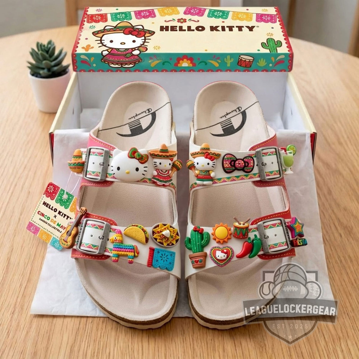Hello Kitty Cinco De Mayo Sandals With Charms - LeagueLockerGear
