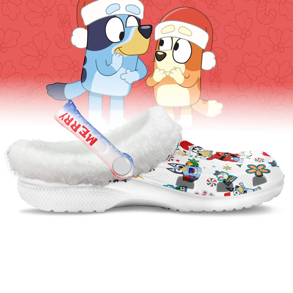 Bluey x Christmas Fleece Crocs Crocband Clogs Shoes | Buy for only at THK BUY