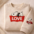 Personalized Cute Love Snoopy Embroidered Sweatshirt | Buy for only at THK BUY
