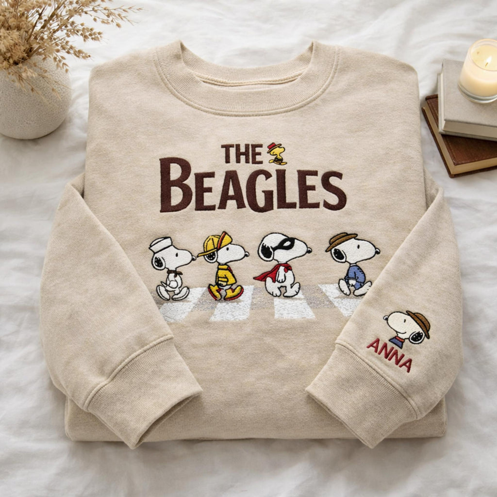 Personalized The Snoopy Beagles Embroidered Sweatshirt | Buy for only at THK BUY