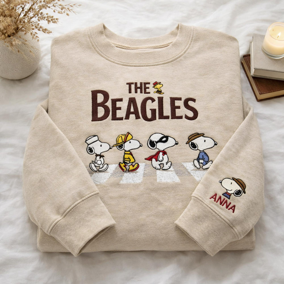 Personalized The Snoopy Beagles Embroidered Sweatshirt | Buy for only at THK BUY