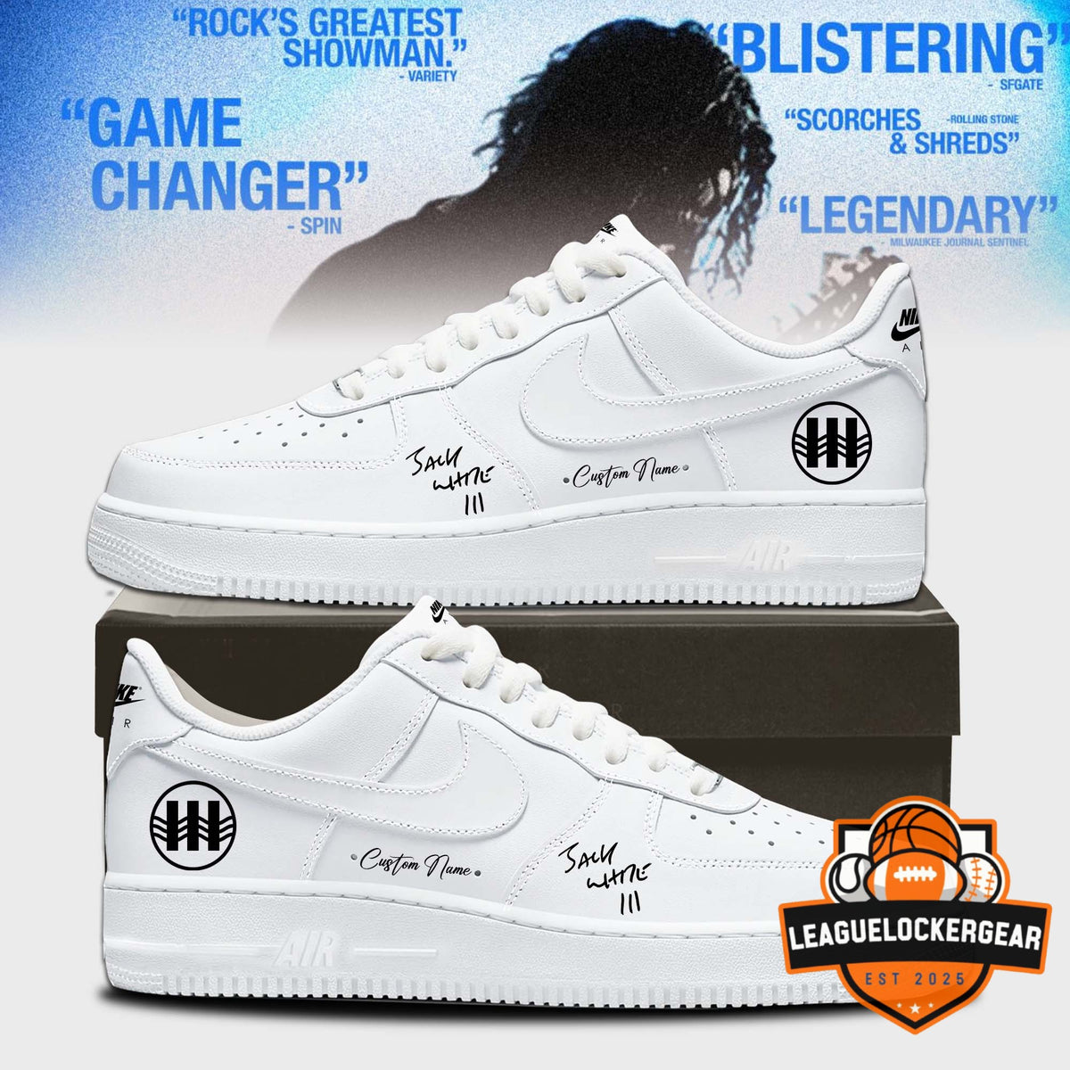 Jack White Live No Name Tour Air Force 1 Low Top Sneakers - LeagueLockerGear